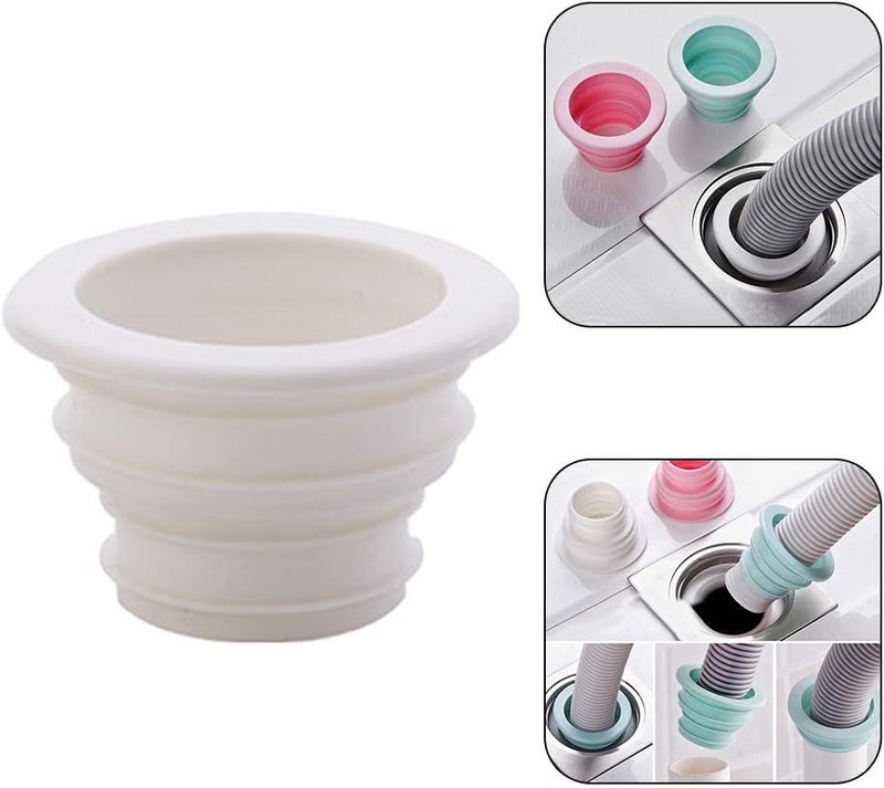 كلاراكو حلقة مانعة للتسرب لأنابيب تصريف مياه الصرف الصحي للمطبخ والحمام، خيط متعدد الطبقات ومرن، توصيل وتشغيل، أبيض - Image 3
