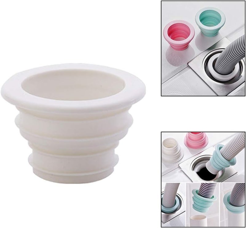 كلاراكو حلقة مانعة للتسرب لأنابيب تصريف مياه الصرف الصحي للمطبخ والحمام، خيط متعدد الطبقات ومرن، توصيل وتشغيل، أبيض - Image 4