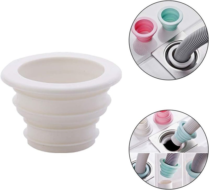 كلاراكو حلقة مانعة للتسرب لأنابيب تصريف مياه الصرف الصحي للمطبخ والحمام، خيط متعدد الطبقات ومرن، توصيل وتشغيل، أبيض - Image 5