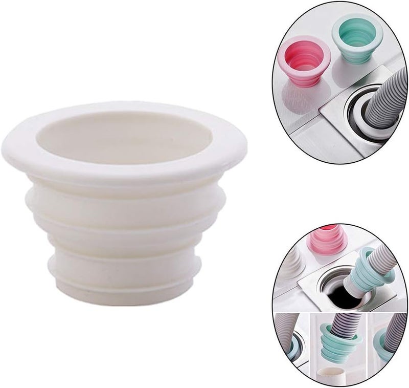 كلاراكو حلقة مانعة للتسرب لأنابيب تصريف مياه الصرف الصحي للمطبخ والحمام، خيط متعدد الطبقات ومرن، توصيل وتشغيل، أبيض - Image 2