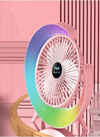 Premium Quality Portable Desktop Table Fan with Lamp-Adjustable Tilt with Powerfull Fan,3 Speeds,5 Lighting Modes-Desk Fan and Lamp for Summer - pzsku/Z7501B1921A547861D1D3Z/45/_/1724237204/88dbbb1d-7ed3-4413-bba6-4afbb9460129