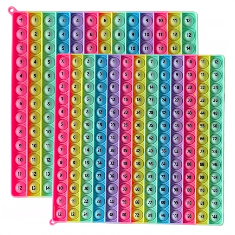 Children Educational Toys: 100% Food-Grade Silicone Safe Soft Durable - Double-Sided 12x12 Multiplication 12+12 Addition Tables Math Learning Toy for Early Education Kids Parent-Child Interactive Play - Image 1