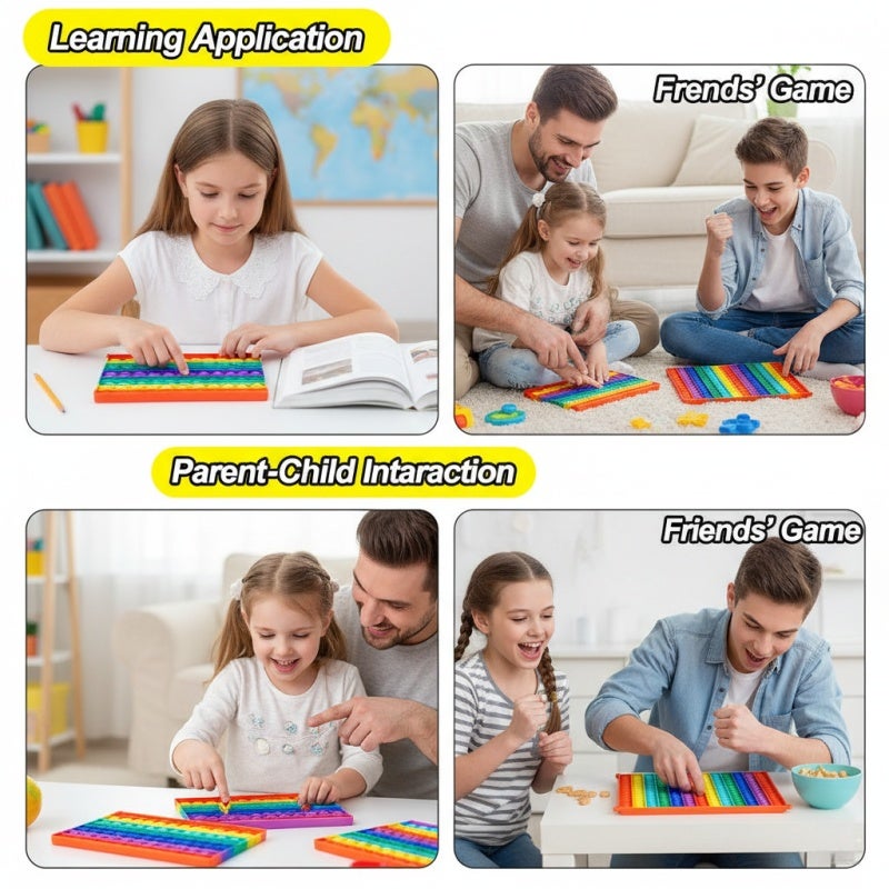 Children Educational Toys: 100% Food-Grade Silicone Safe Soft Durable - Double-Sided 12x12 Multiplication 12+12 Addition Tables Math Learning Toy for Early Education Kids Parent-Child Interactive Play - Image 4