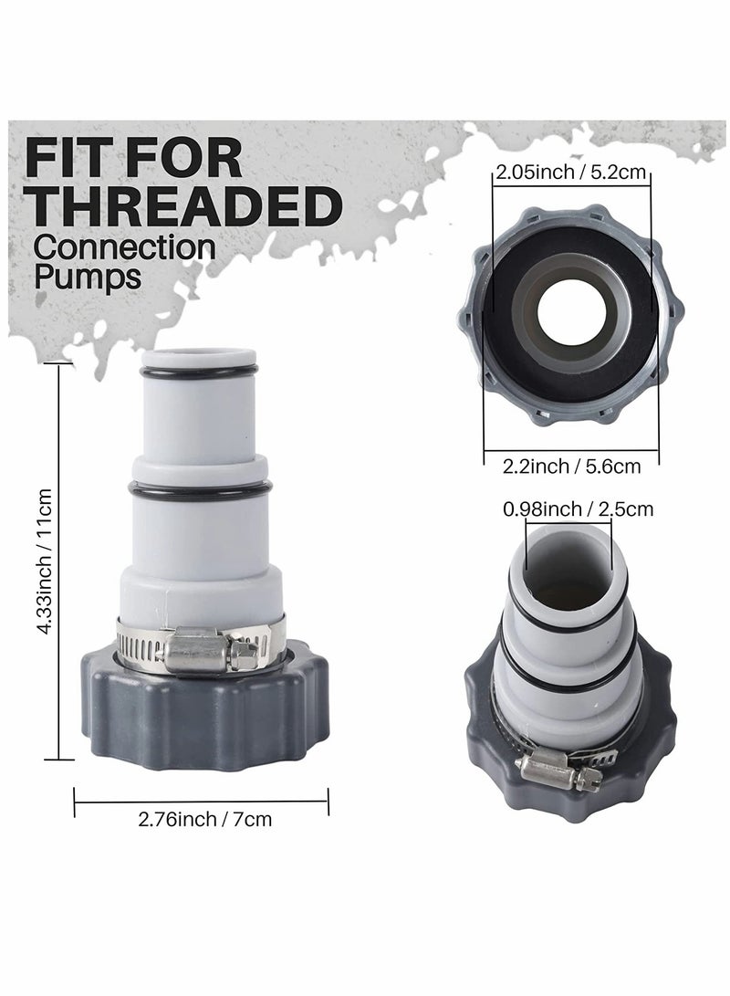 Threaded Hose Adapter for Intex Pool Sets 1.5 and 1.25 Inch Hoses Compatible with Filter Pumps Chlorine Generators Salt Systems 2 Pack - Image 2