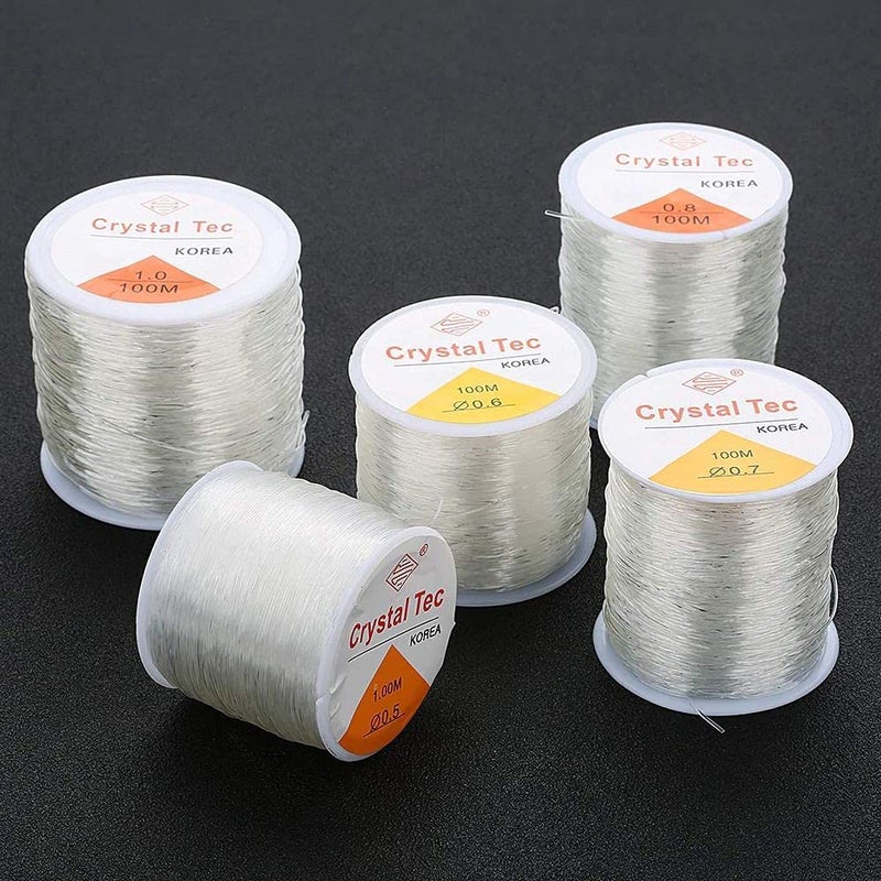 DIY Crafts Diy Crafts 13170 Crystal Tec Korea Diy Beading Stretch Cords Elastic Line Jewelry Making Supply Wire String Jeweleri Thread, Pack of 1 Roll (Multicolor)  - Image 1