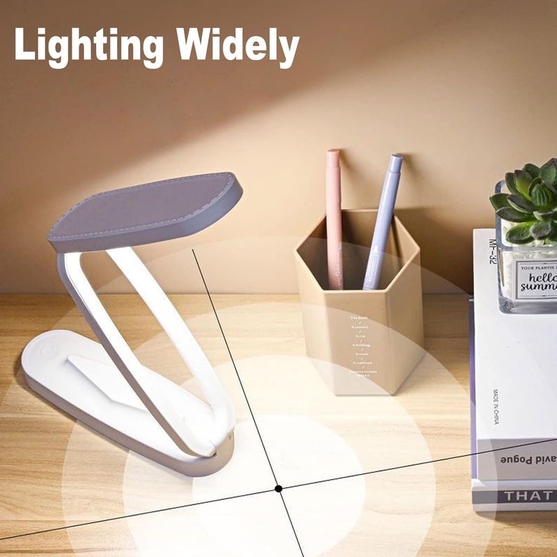 Excefore Foldable Led Desk Lamp, Portable Rechargeable Table Light With 3 Brightness Settings, Small Book Reading Light, Eye-Caring Studying Light For Home, Reading, Studying, Work, Travel - Image 2