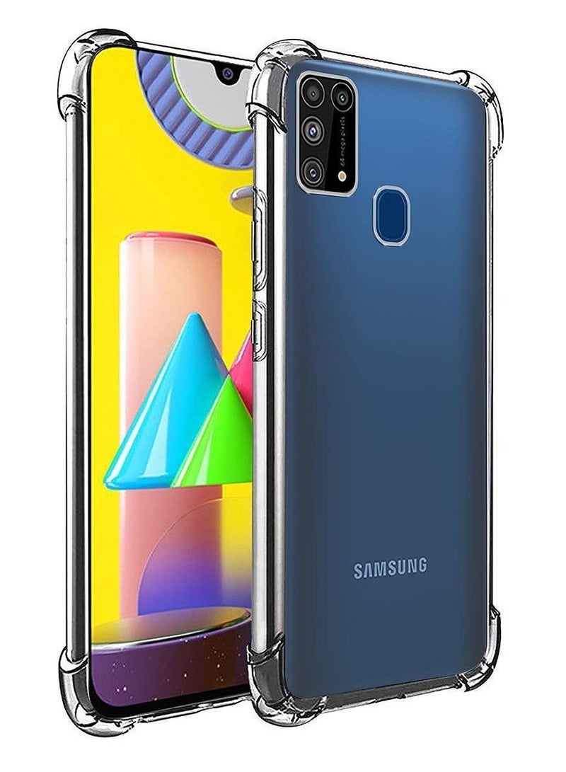 IAF Samsung Galaxy M31 Crystal Clear Case Shockproof Slim Impact Resistant Reinforced Bumper Corner Soft TPU PC Back Cover - Image 2