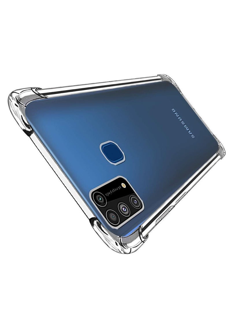 IAF Samsung Galaxy M31 Crystal Clear Case Shockproof Slim Impact Resistant Reinforced Bumper Corner Soft TPU PC Back Cover - Image 3