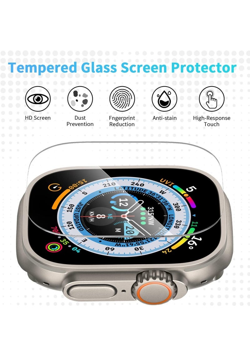 5 Pack Screen Protector Compatible with Apple Watch Ultra 49mm, Tempered Glass Screen Protector and Easy Installation Tray for iWatch Ultra 49mm, Anti-Scratch HD Screen protector - Image 3
