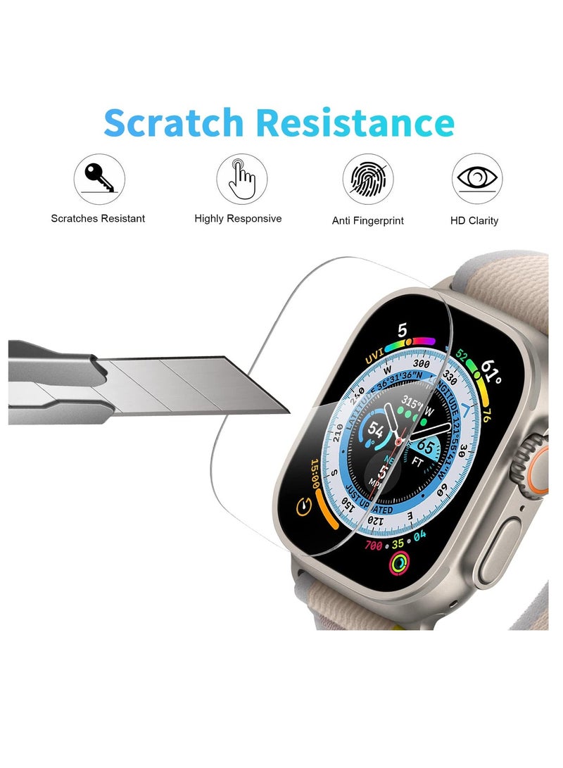 5 Pack Screen Protector Compatible with Apple Watch Ultra 49mm, Tempered Glass Screen Protector and Easy Installation Tray for iWatch Ultra 49mm, Anti-Scratch HD Screen protector - Image 4