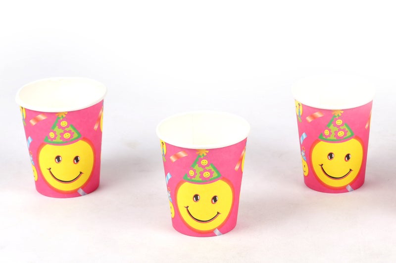 Funcart Smiley Theme Party Disposable Cups (6 pcs/Pack)