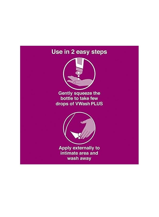 VWash Plus Expert Intimate Hygiene, With Tea Tree Oil, Liquid Wash Prevents Dryness, Itchiness And Irritation, Balances PH, Paraben Free, 200 ml - Image 2