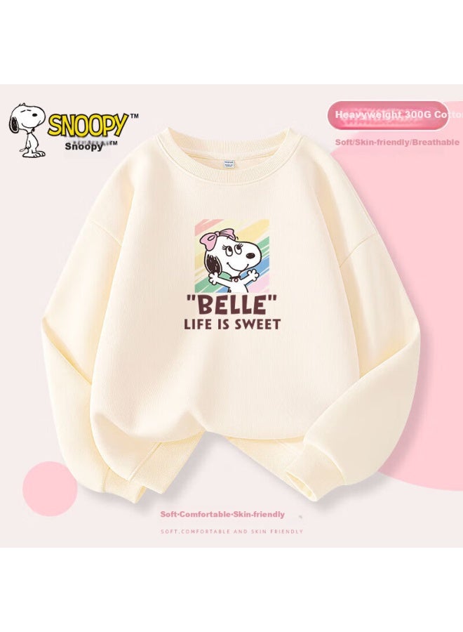 Snoopy Girls' Autumn Sweatshirt New Loose Top For Big Kids Spring And Autumn Stylish Children'S Sportswear