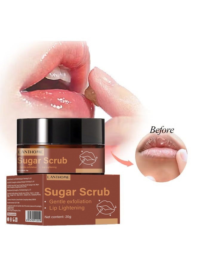 Sugar Scrub- Brown Sugar Lip Lightening Scrub, Lip Exfoliator and Moisturizer For Dry Chapped Lips 20g - Image 1