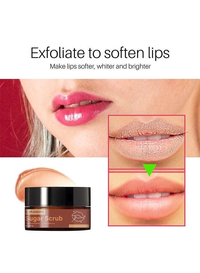 Sugar Scrub- Brown Sugar Lip Lightening Scrub, Lip Exfoliator and Moisturizer For Dry Chapped Lips 20g - Image 2