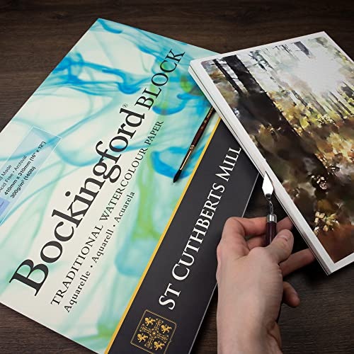 Bockingford St. Cuthberts Mill Bockingford Watercolor Paper Block - 12x9-inch White Water Color Paper for Artists -12 Sheets of 140lb Cold Press Watercolor Paper for Gouache Ink Acrylic Charcoal and More - Image 2