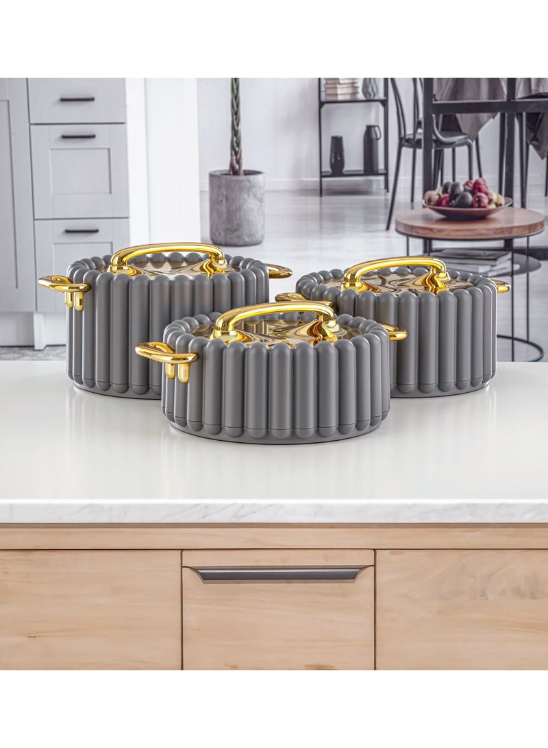 طقم حافظات طعام فاخرة مكونه من 3 قطع مقاس 1500 -2000-2500 - Image 1