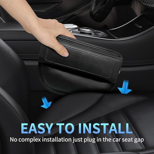 Automaze Car Seat Gap Filler Organizer – Premium Leather, Adjustable Storage Box Organiser for Phones, Wallets, Keys & More – Universal Fit for Cars - Image 5