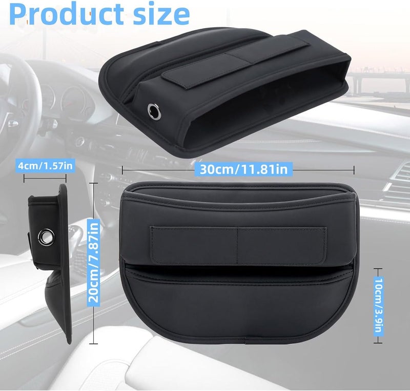 Automaze Car Seat Gap Filler Organizer – Premium Leather, Adjustable Storage Box Organiser for Phones, Wallets, Keys & More – Universal Fit for Cars - Image 3