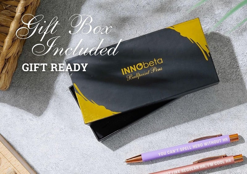 INNObeta مجموعة أقلام حبر جاف مضحكة للنساء من إنوبتا HR - 4 قطع لمناسبات عيد الميلاد وأعياد الميلاد - Image 3