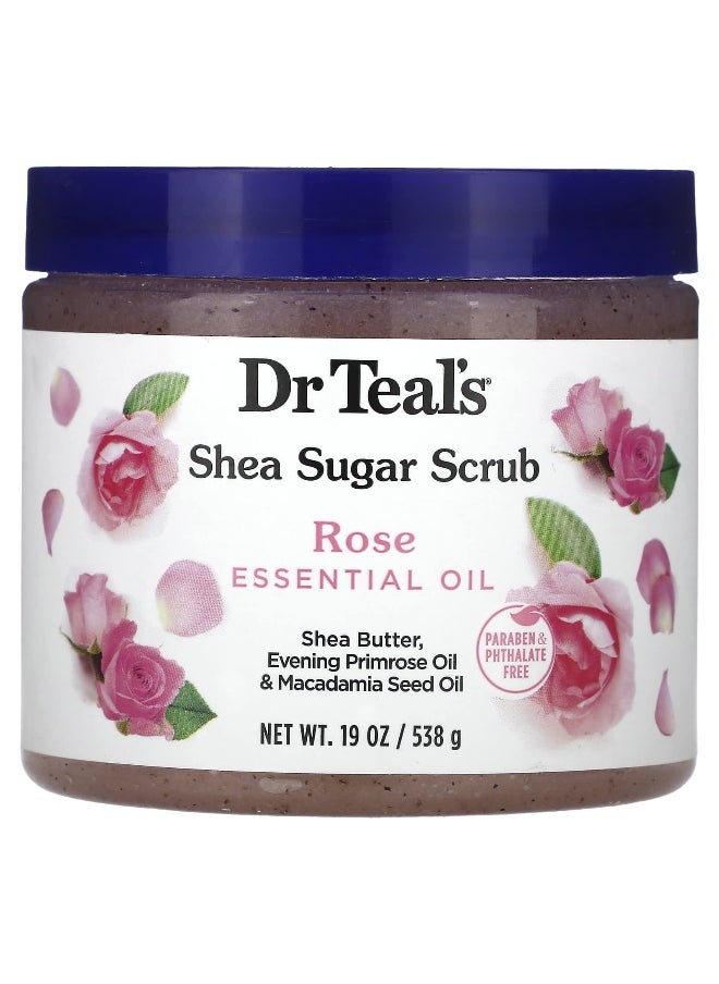 Dr. Teals Dr. Teal's, Shea Sugar Scrub, Rose Essential Oil, 19 oz (538 g)  - Image 1
