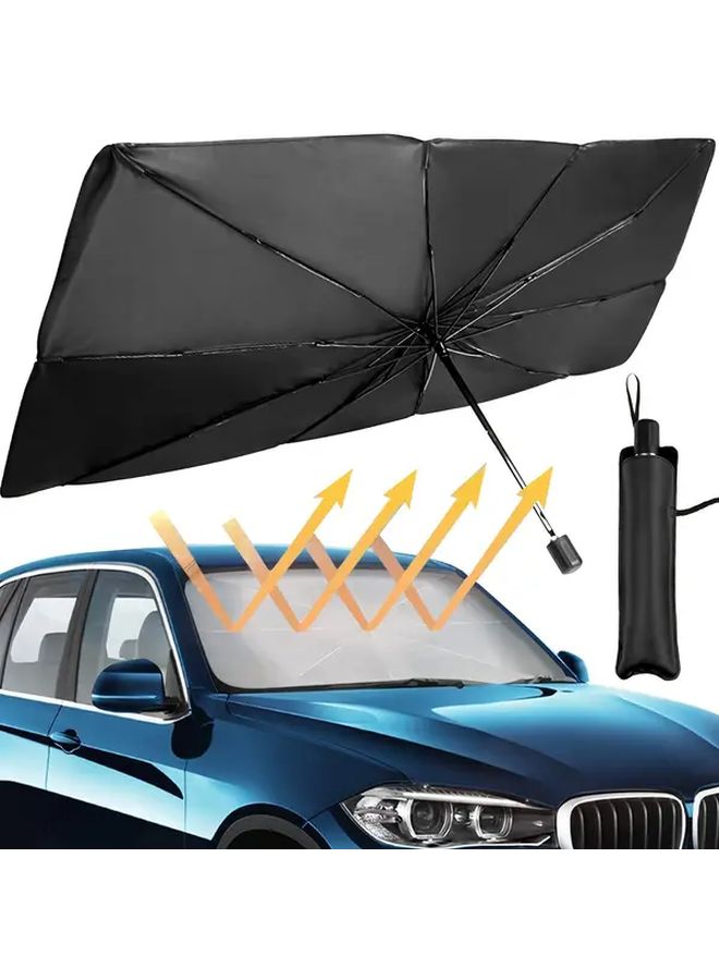 Black Car Sunshade UV Protection Heat Reduction Foldable Windshield Sun Visor for Most Vehicles - Image 5