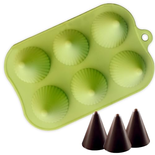 MoldBerry Candle Mould Making Cone Shape Line Silicone Mold for Chocolate Cake Decoration Tray Bakeware Diwali Gift Pack of 1 (Random Color) - Image 1