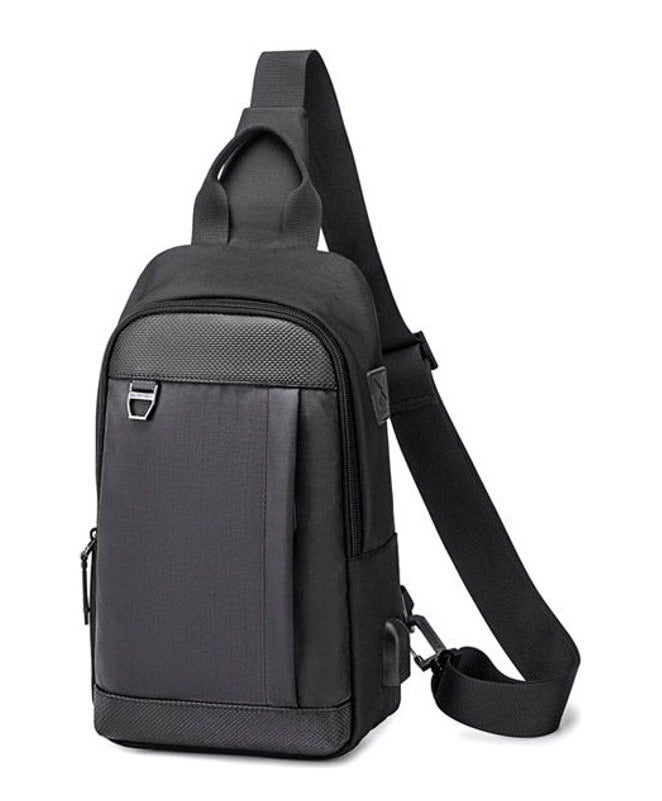 Golden Wolf Men's Casual Crossbody Bag - Anti-theft single shoulder bag fits a 9.7-inch tablet and features a USB port and key clip for travel and work - Model GXB00124 - Image 1