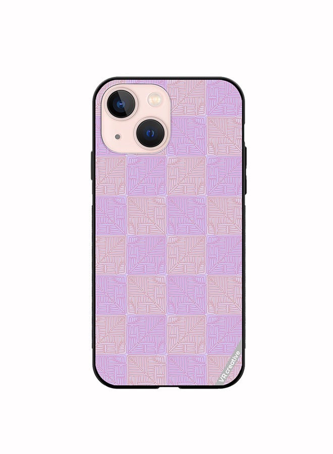 VR CREATIVE Protective Case Cover For Apple iPhone 14 Beige And Purple Shades Design Multicolour - Image 1