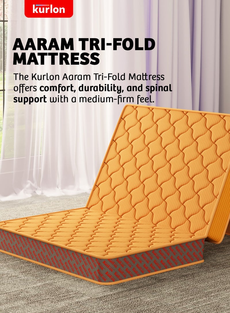 Kurlon Kurlon Aaram Mattress | Tri-Fold Mattress | Travel Mattress | Medium-Firm Support | Rubberized Natural Coir | Compact & Easy Storage | Single Size | 190x90x10 Cms |  - Image 2