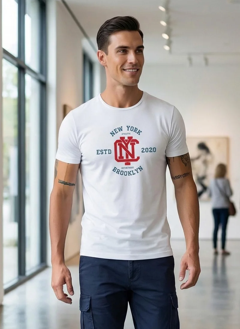 نوبيرو Nobero Regular Fit Printed T-shirt for Men