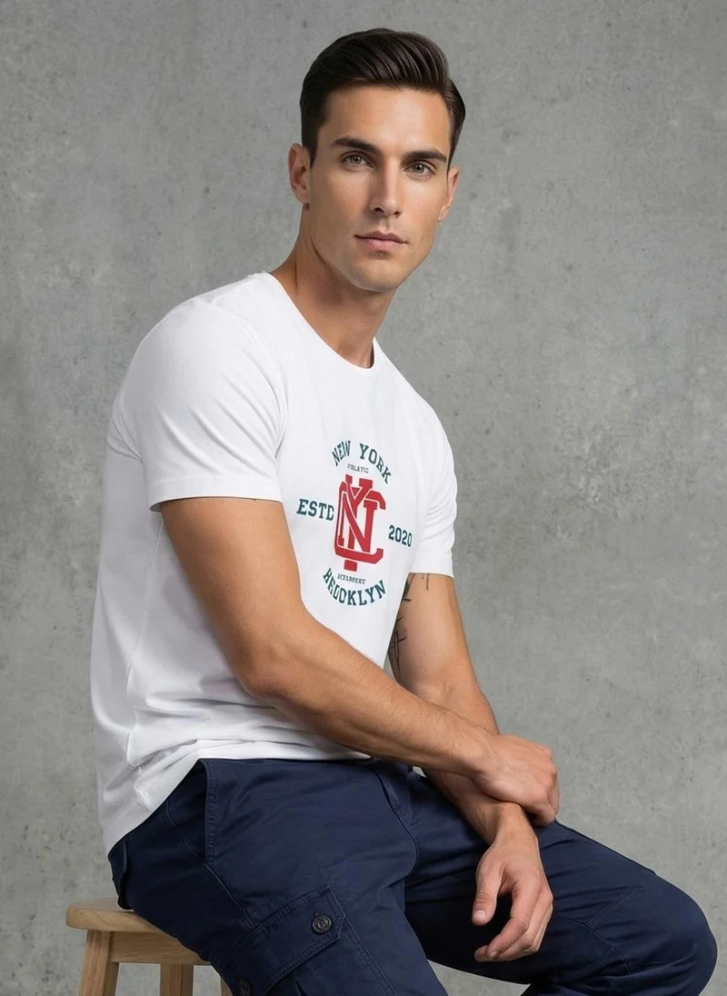 نوبيرو Nobero Regular Fit Printed T-shirt for Men