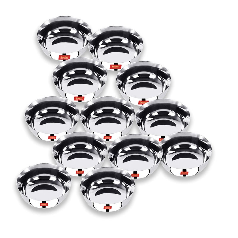 Sumeet Stainless Steel Heavy Gauge Bowl Set/Wati Set With Mirror Finish 10.3Cm Dia - Set Of 12Pc - Image 1