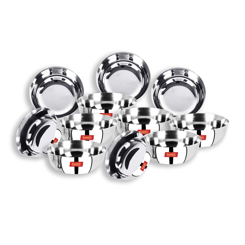 Sumeet Stainless Steel Heavy Gauge Bowl Set/Wati Set With Mirror Finish 10.3Cm Dia - Set Of 12Pc - Image 3