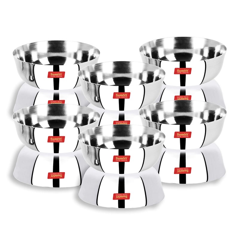 Sumeet Stainless Steel Heavy Gauge Bowl Set/Wati Set With Mirror Finish 10.3Cm Dia - Set Of 12Pc - Image 5