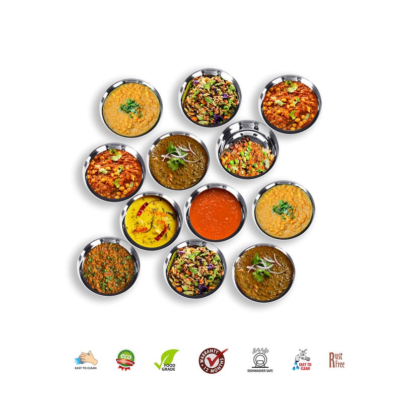 Sumeet Stainless Steel Heavy Gauge Bowl Set/Wati Set With Mirror Finish 10.3Cm Dia - Set Of 12Pc - Image 2