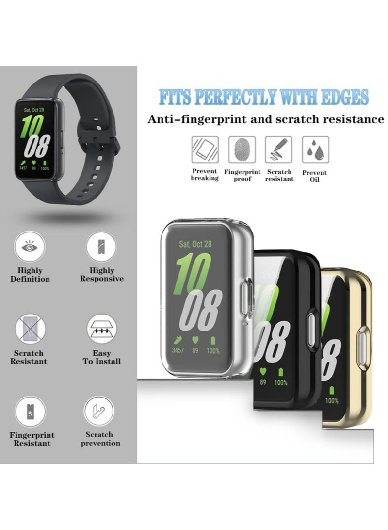 Captaintech 3 Pack Watch Screen Protector Compatible with Samsung Galaxy Fit 3 SM-R390 Cases, Soft TPU Face Cover Scratch Resistant Full Protective Bumper Set Ultra-Thin Smartwatch Accessories - Image 4