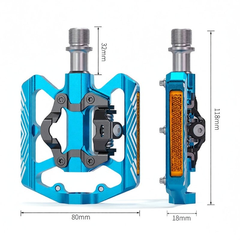 GEWAGE دواسات دراجة جبلية مع عاكس، دواسات دراجة هوائية من الألومنيوم خفيفة الوزن لنظام SPD - Image 5