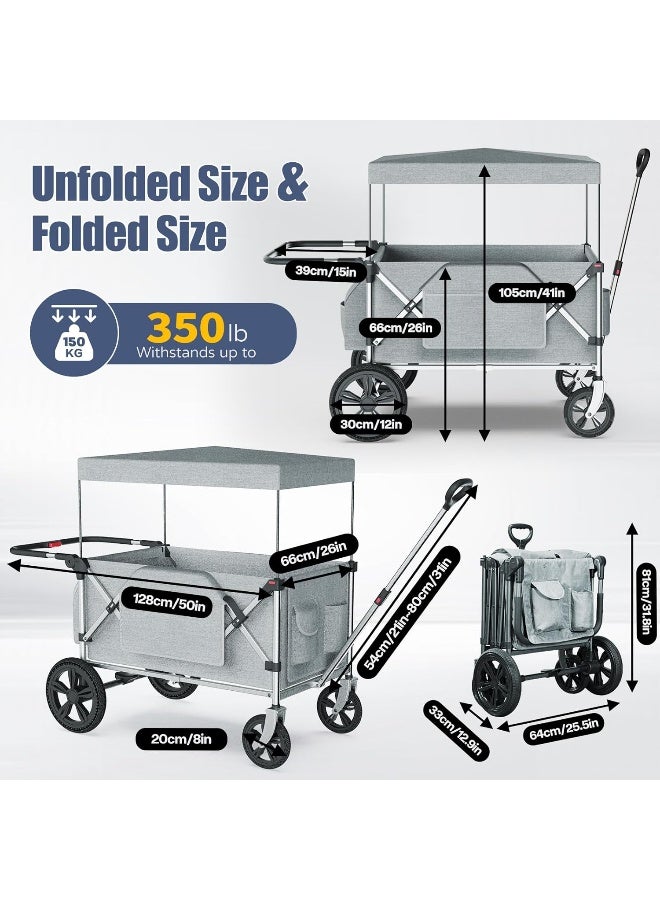 MAIZOA Foldable Wagon Stroller for 2 Kids - Image 2