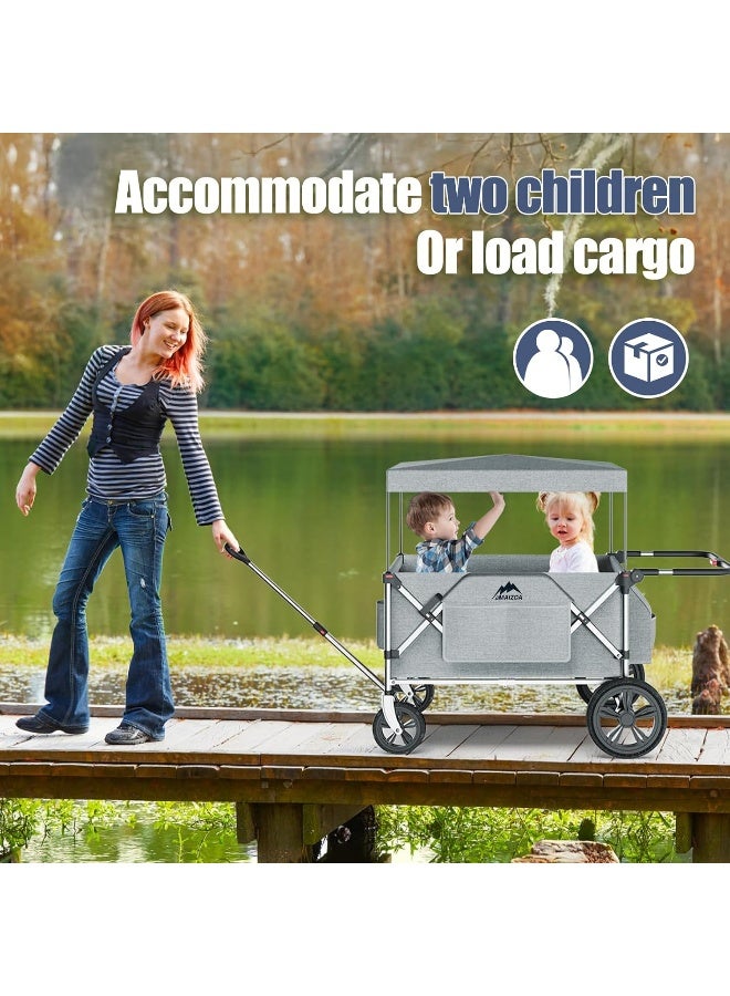 MAIZOA Foldable Wagon Stroller for 2 Kids - Image 3