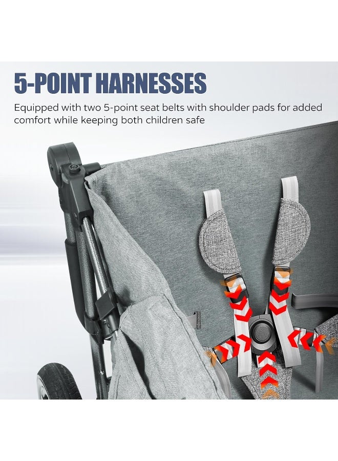 MAIZOA Foldable Wagon Stroller for 2 Kids - Image 4