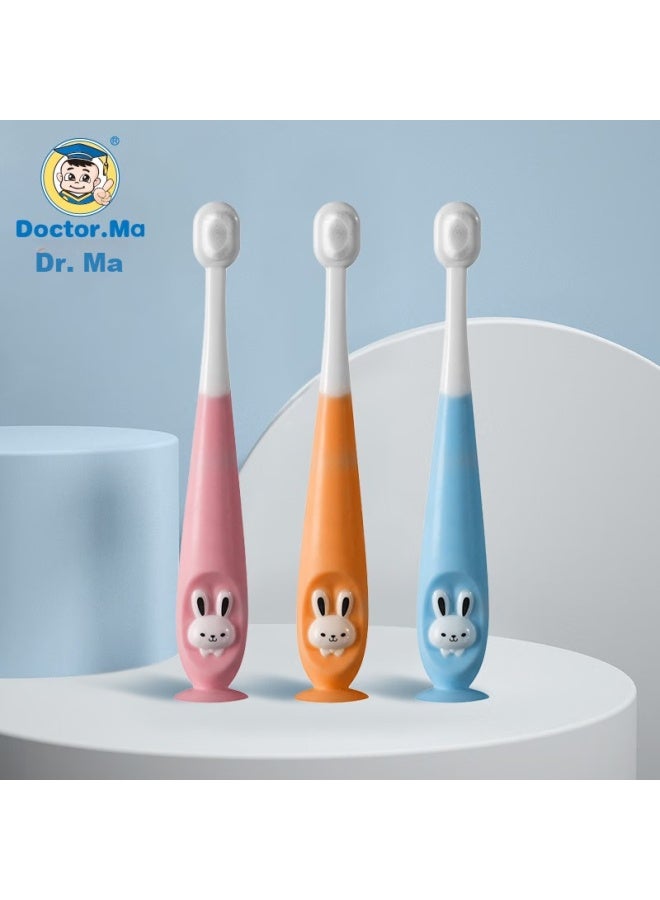 Doctor Ma Children's Toothbrush For Ages 3-6 Soft Bristles Oral Cleaning Baby Training Brush Set Of 3 - Image 1