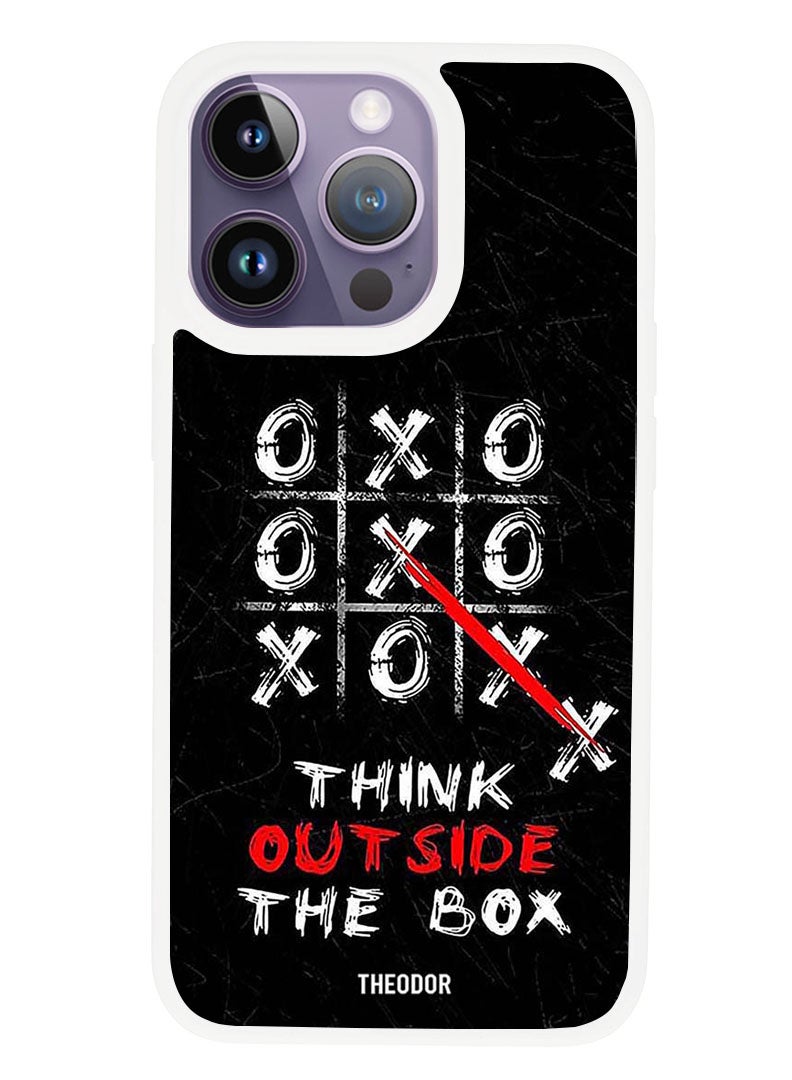 Theodor Protective Case Anti Scratch Shock Proof Cover For APPLE IPHONE 14 PRO Think out of the box (White Bumper) - Image 1