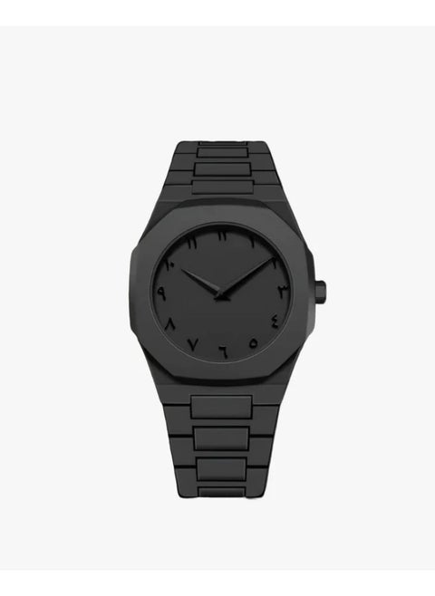 Men's Full Black Wrist Watch with Arabic Black Dial