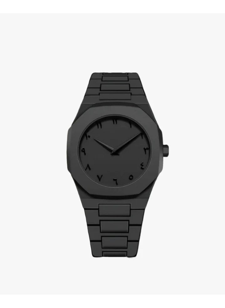 Generic - Men's Full Black Wrist Watch with Arabic Black Dial - Image 1