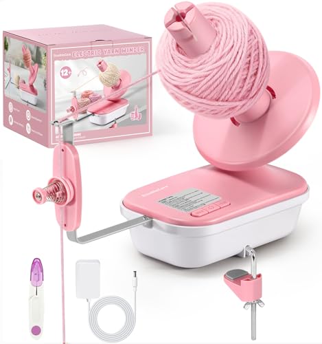 DoubleCare Electric Yarn Winder, 2026 Upgrade High-Speed Automatic Yarn Ball Winder with 3 Adjustable Gears, 4-10oz Large Capacity Yarn Spinner for Knitting & Crocheting, Pink Gift for Craft Lovers - Image 1