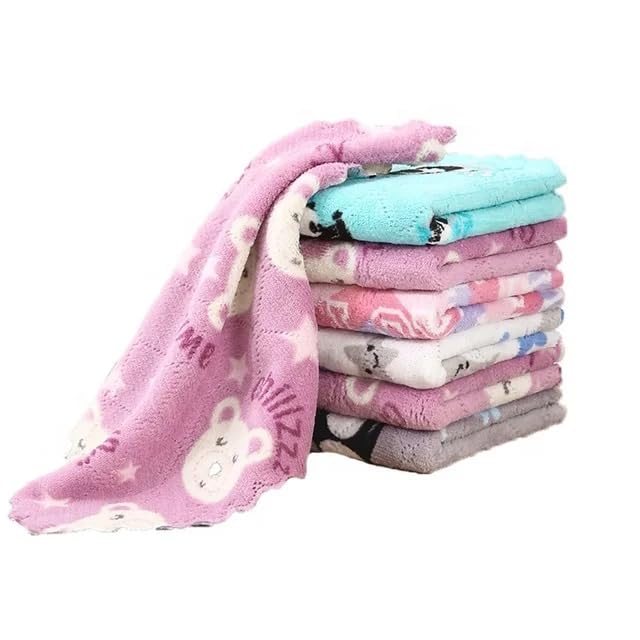Khillayox Khillayox 100 Microfiber Printed Face Towel 400 GSM Ultra Soft Absorbent Quick Dry Towels for Facewash Gym Sports Travel Suitable for Acne Prone Skin 25 x 25 cm Pack of 6 Multicolor - Image 1