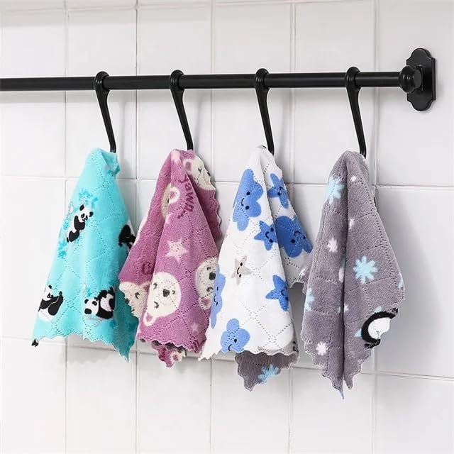Khillayox Khillayox 100 Microfiber Printed Face Towel 400 GSM Ultra Soft Absorbent Quick Dry Towels for Facewash Gym Sports Travel Suitable for Acne Prone Skin 25 x 25 cm Pack of 6 Multicolor - Image 4