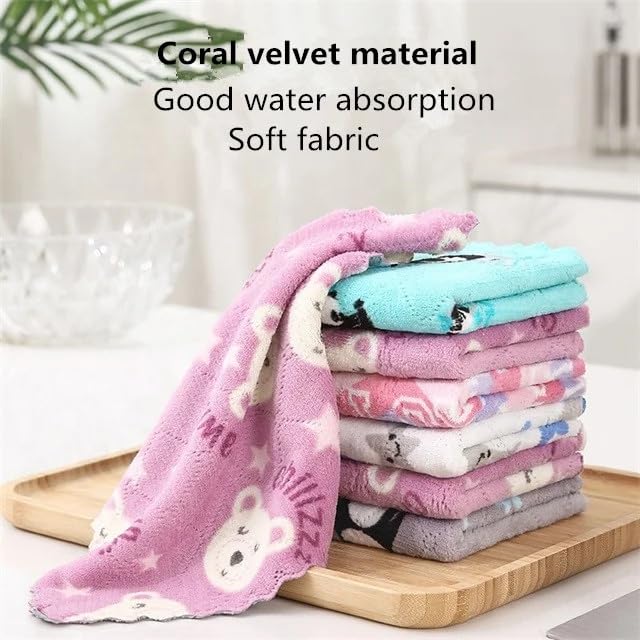 Khillayox Khillayox 100 Microfiber Printed Face Towel 400 GSM Ultra Soft Absorbent Quick Dry Towels for Facewash Gym Sports Travel Suitable for Acne Prone Skin 25 x 25 cm Pack of 6 Multicolor - Image 3