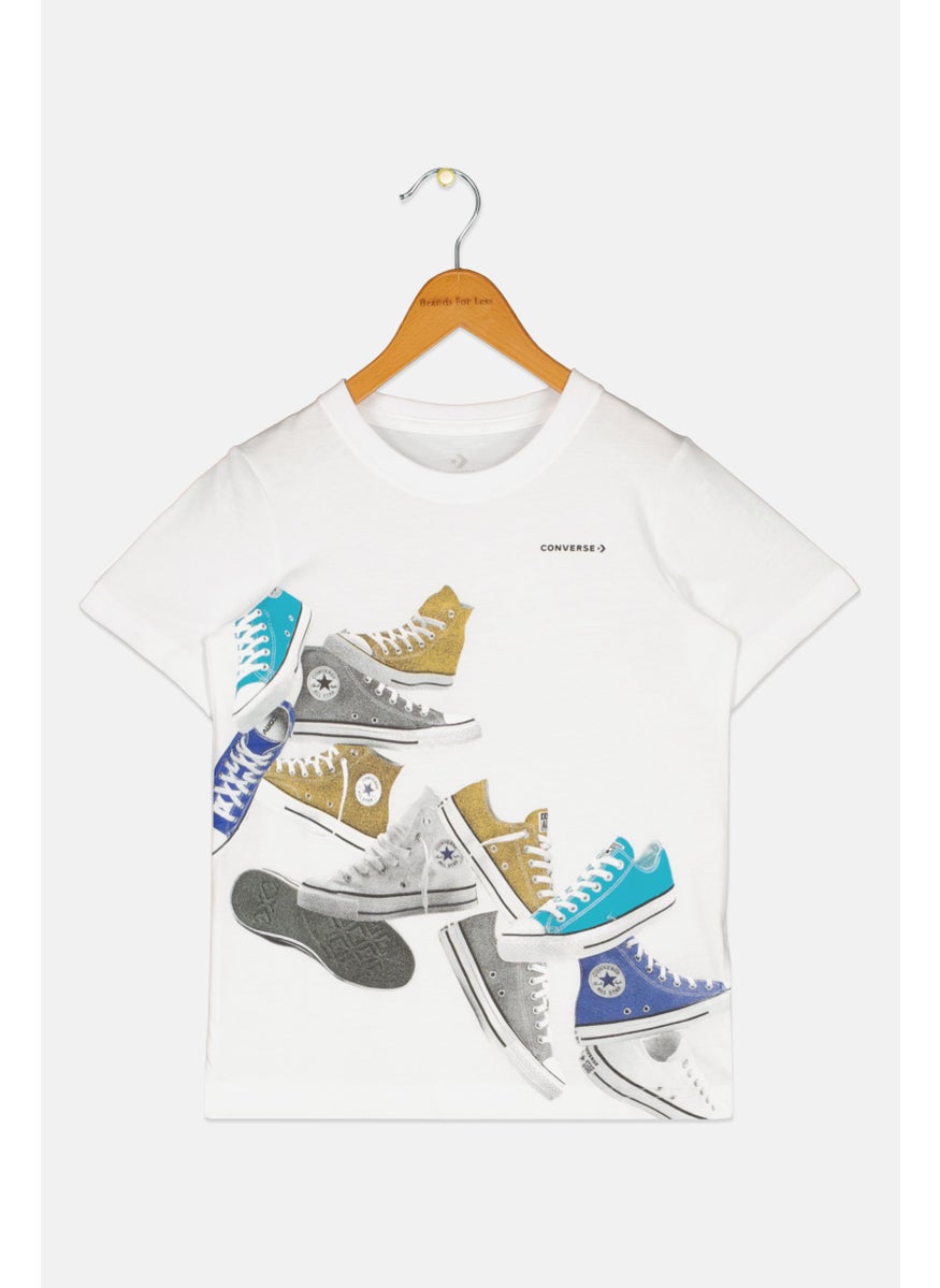 CONVERSE - Kids Boy Graphic Print T-Shirt,  White Combo - Image 1